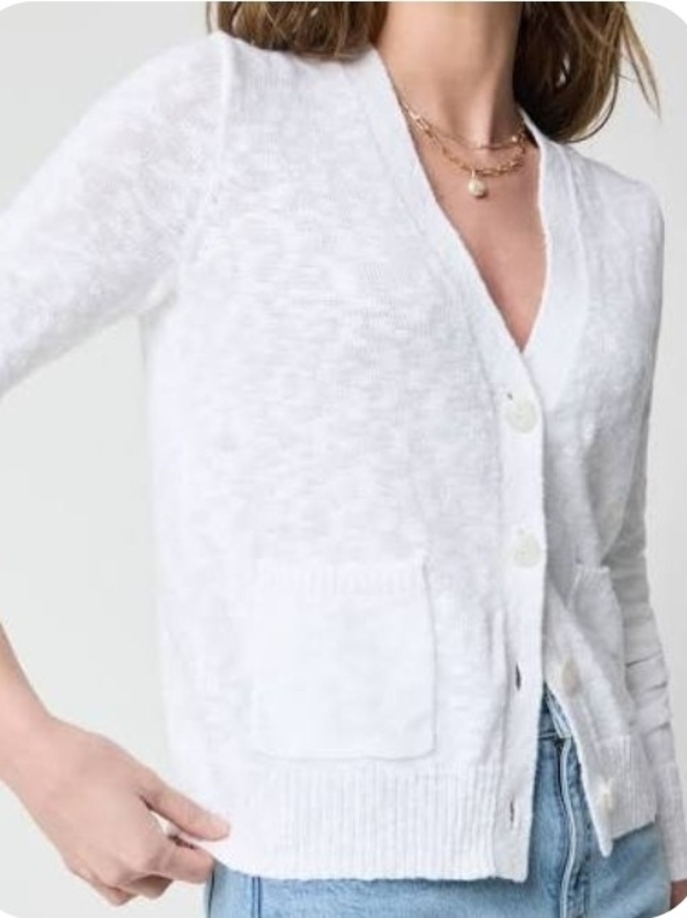 J. Crew Factory White Beach Cardigan